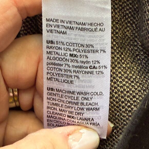 Chico's Gold Chain Link Print Sweater, Size 12 - Picture 8 of 9